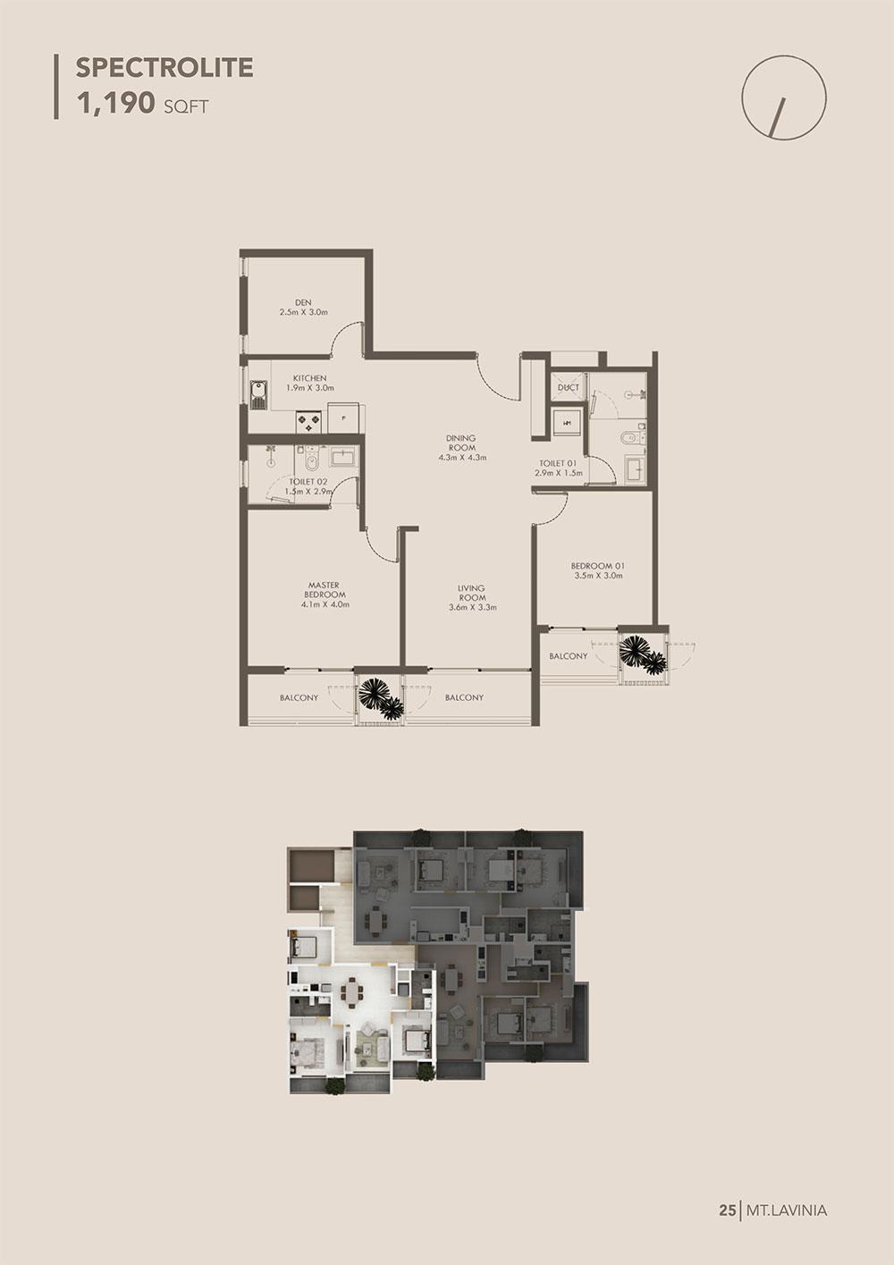 Premium Sea-View 3BR Apartment for Sale – Monolith Classic 02, Mount Lavinia